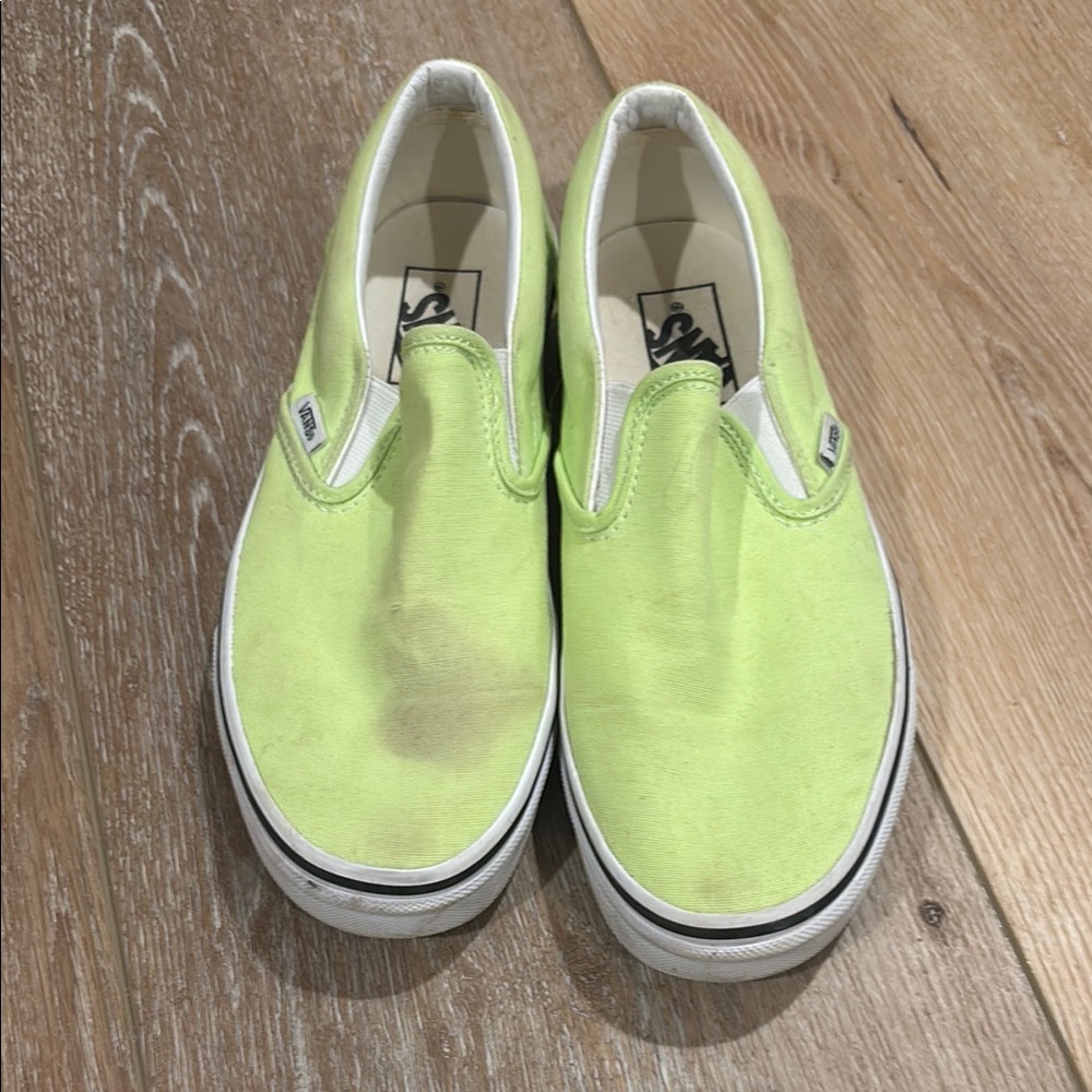 Vans Women’s slip on shoe- Neon Green size 8.5